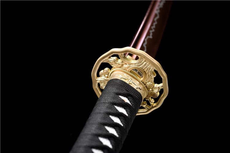 boxkatana Hand Forged Japanese Samurai Katana Rose High Manganese Steel Purple Blade