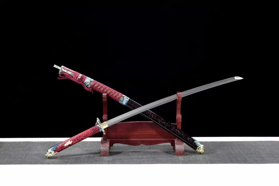 boxkatana Hand Forged Japanese Samurai Katana Silver Dragon Knight High-performance Manganese Steel