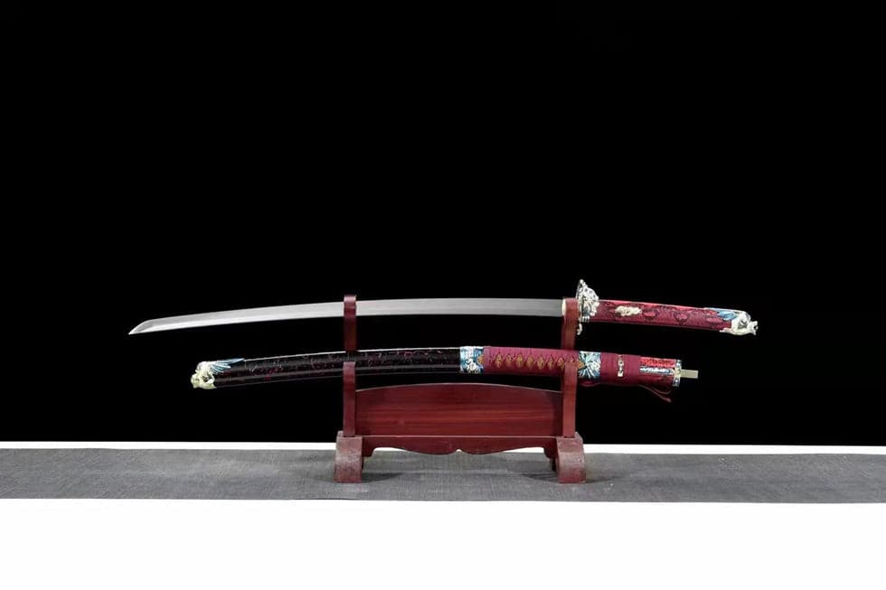 boxkatana Hand Forged Japanese Samurai Katana Silver Dragon Knight High-performance Manganese Steel