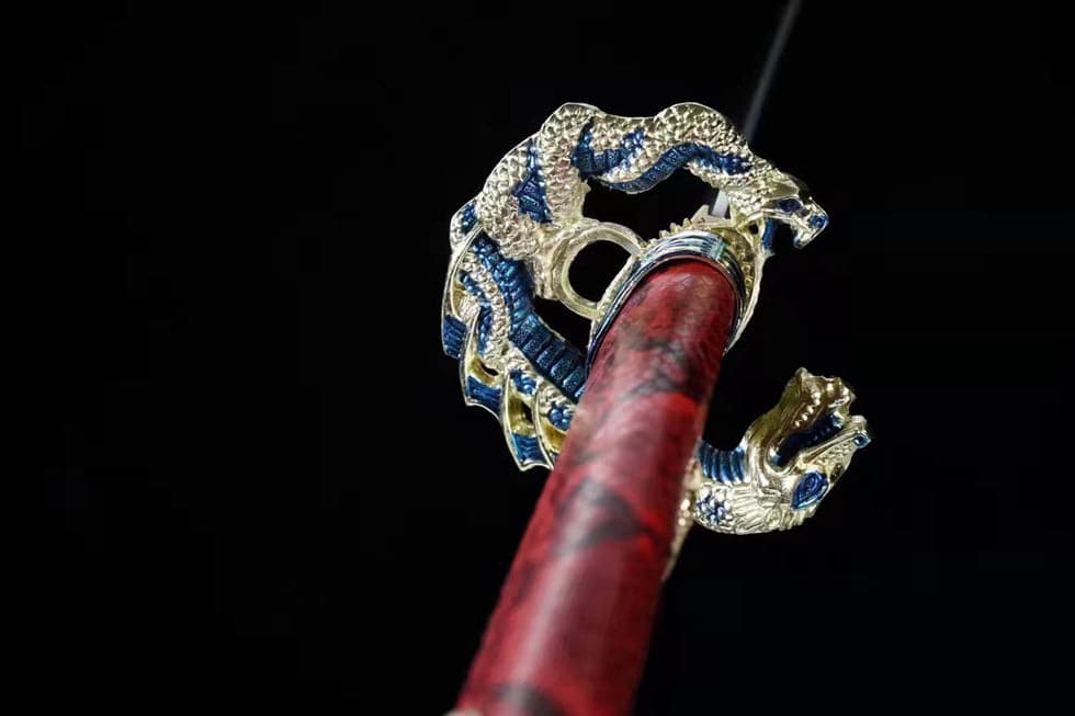 boxkatana Hand Forged Japanese Samurai Katana Silver Dragon Knight High-performance Manganese Steel