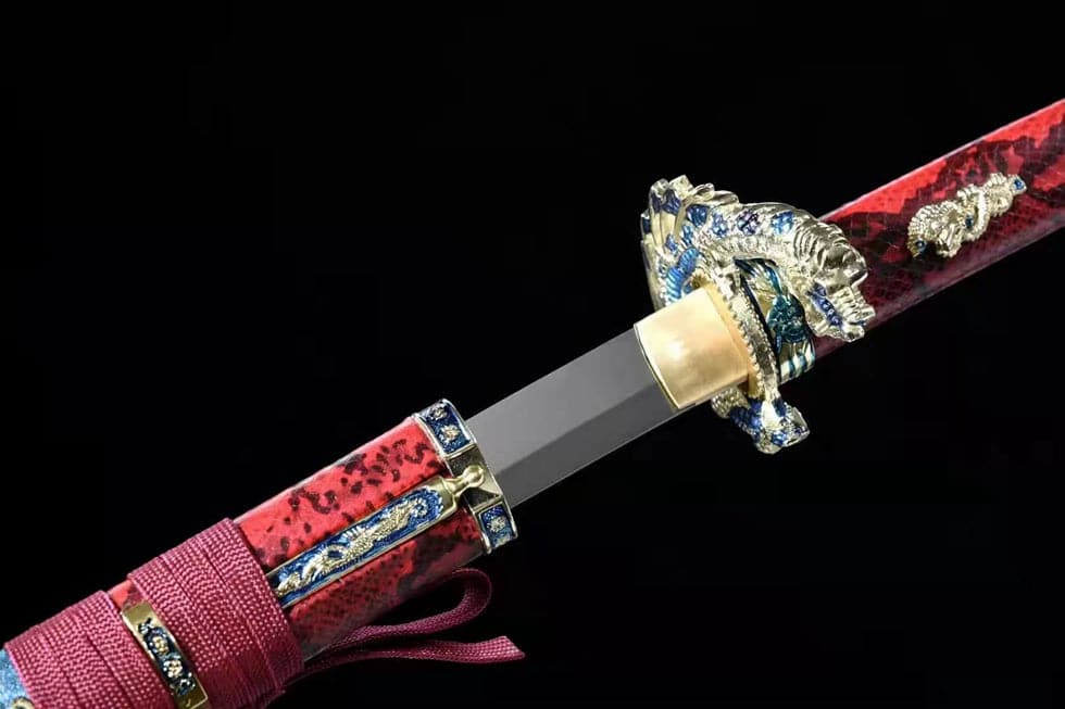 boxkatana Hand Forged Japanese Samurai Katana Silver Dragon Knight High-performance Manganese Steel