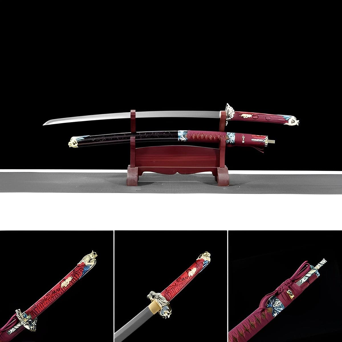 boxkatana Hand Forged Japanese Samurai Katana Silver Dragon Knight High-performance Manganese Steel