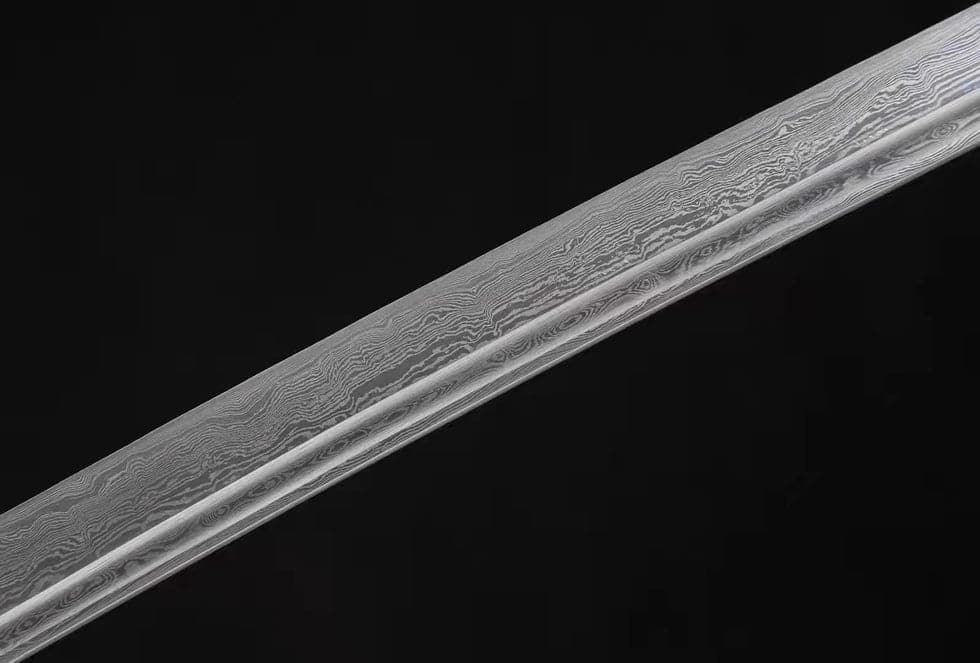 boxkatana Hand Forged Japanese Samurai Katana Silver Tiger Pattern Steel Full Tang
