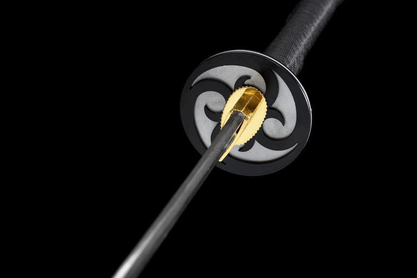 boxkatana Hand Forged Japanese Samurai Katana Silver Wheel Damascus Steel Full Tang