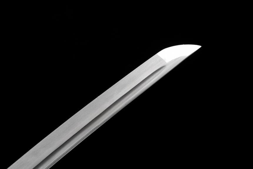 boxkatana Hand Forged Japanese Samurai Katana Silver Wheel Damascus Steel Full Tang