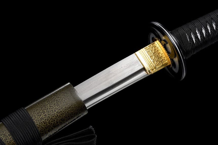 boxkatana Hand Forged Japanese Samurai Katana Silver Wheel Damascus Steel Full Tang