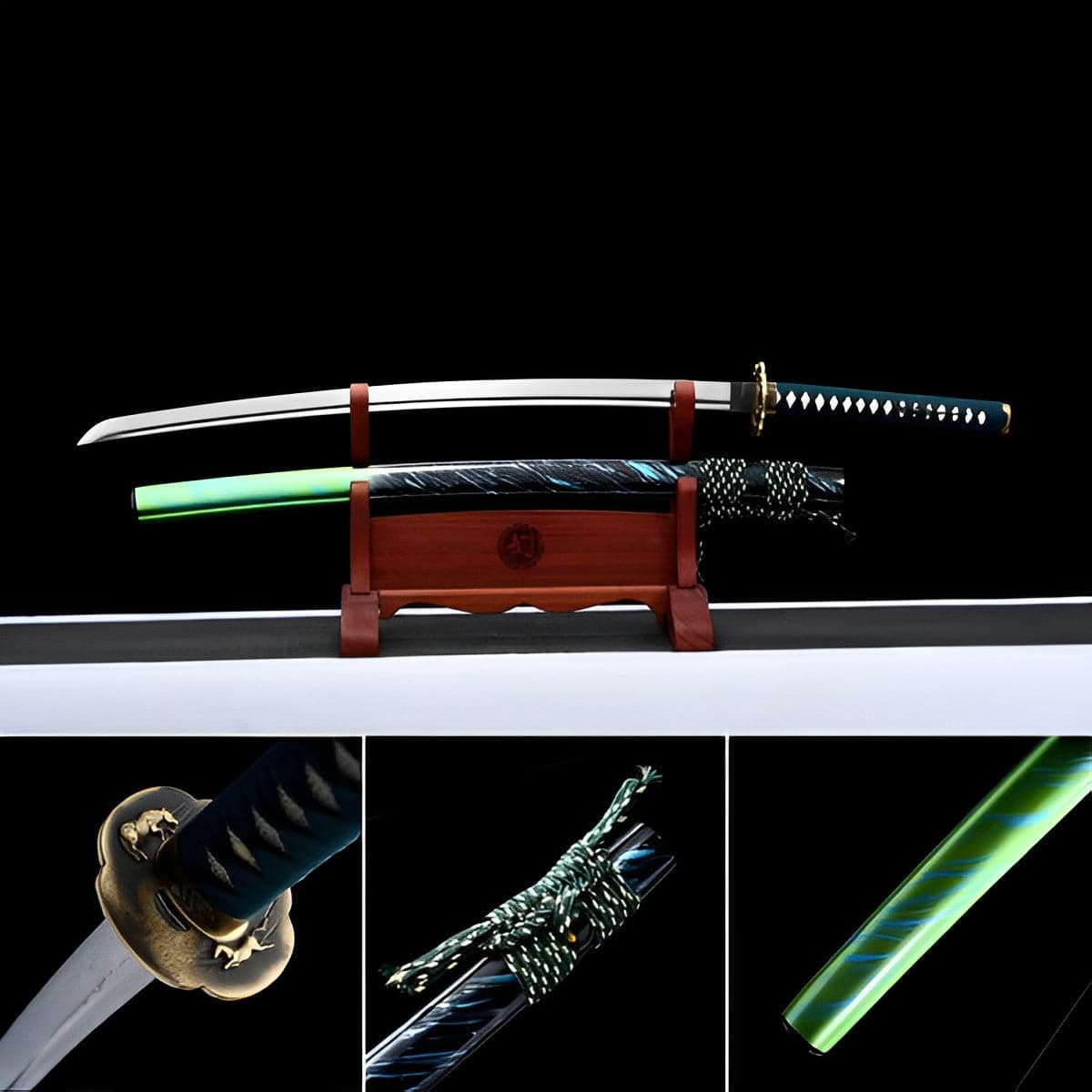 boxkatana Hand Forged Japanese Samurai Katana Sky Dome Pattern Steel Pure copper fine carving set