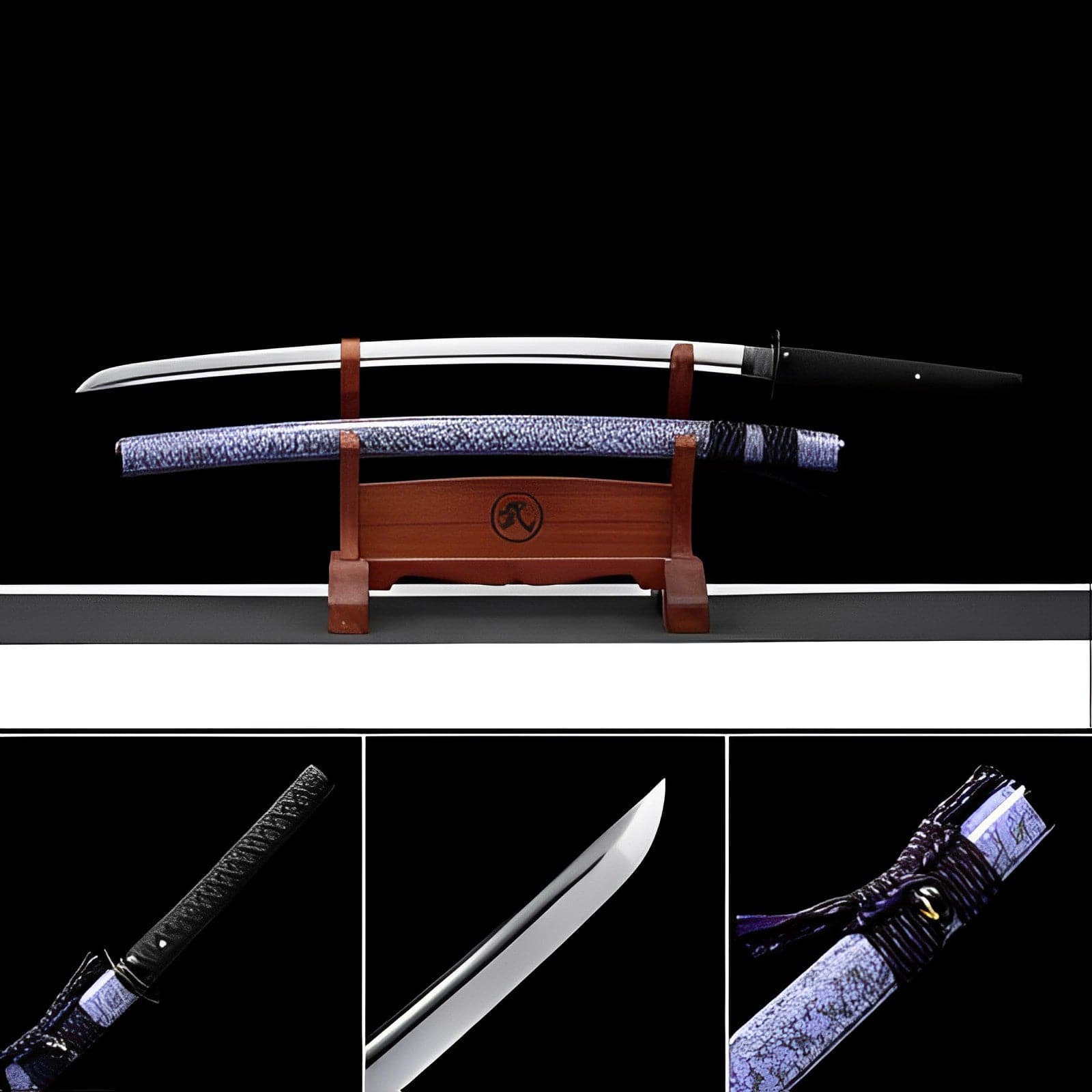 boxkatana Hand Forged Japanese Samurai Katana Violet 9260 Spring Steel Full Tang