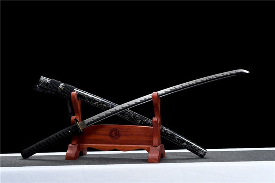 boxkatana Hand Forged Japanese Samurai Katana Wanderer High Manganese Steel Blade blackening process