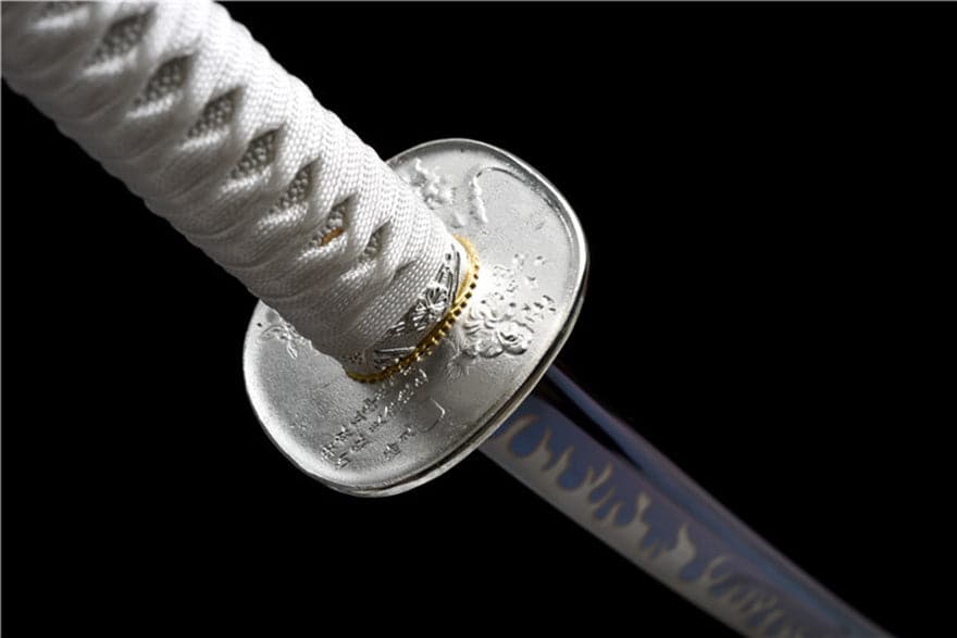 boxkatana Hand Forged Japanese Samurai KatanaSilver Ghost High Manganese Steel Blue Blade