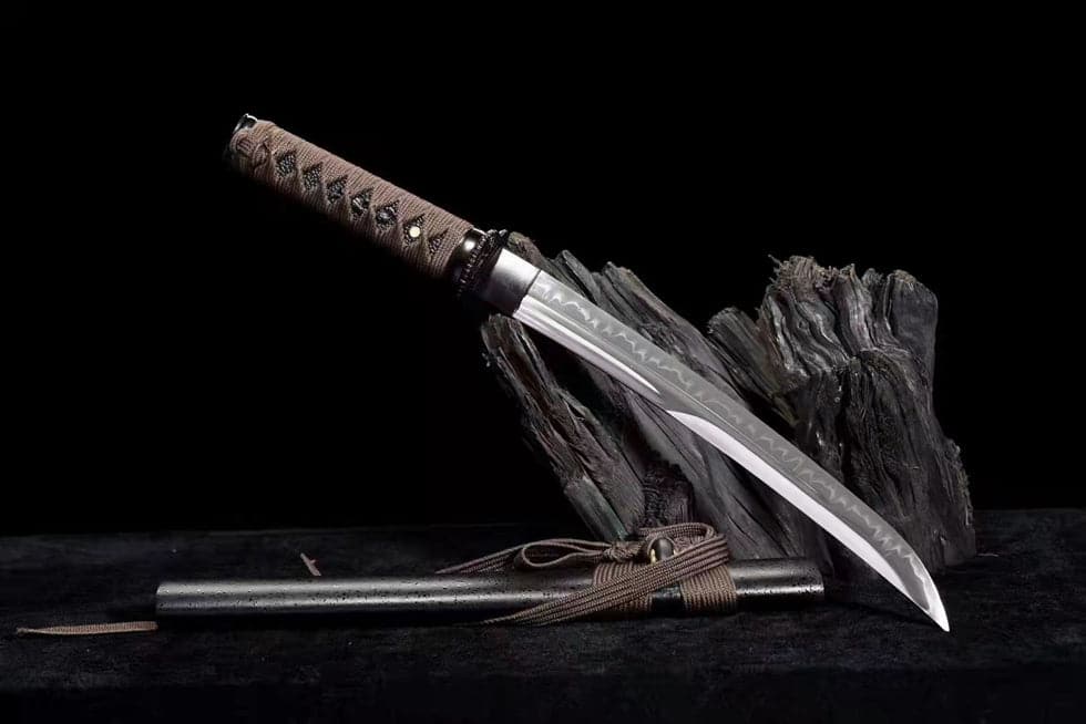 boxkatana Hand Forged Japanese Tanto Asura Short knife T10 Carbon steel Turns the soil to burn blade