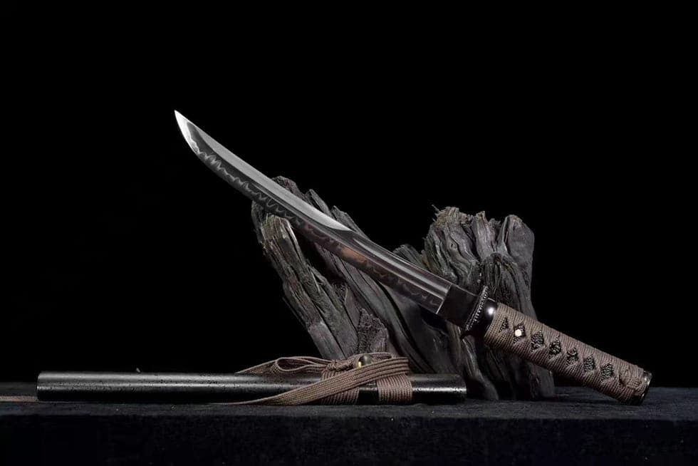 boxkatana Hand Forged Japanese Tanto Asura Short knife T10 Carbon steel Turns the soil to burn blade