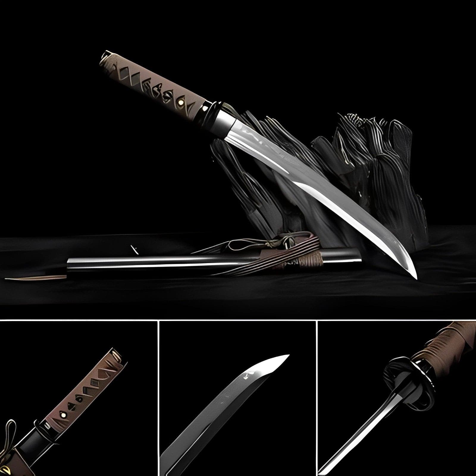 boxkatana Hand Forged Japanese Tanto Asura Short knife T10 Carbon steel Turns the soil to burn blade