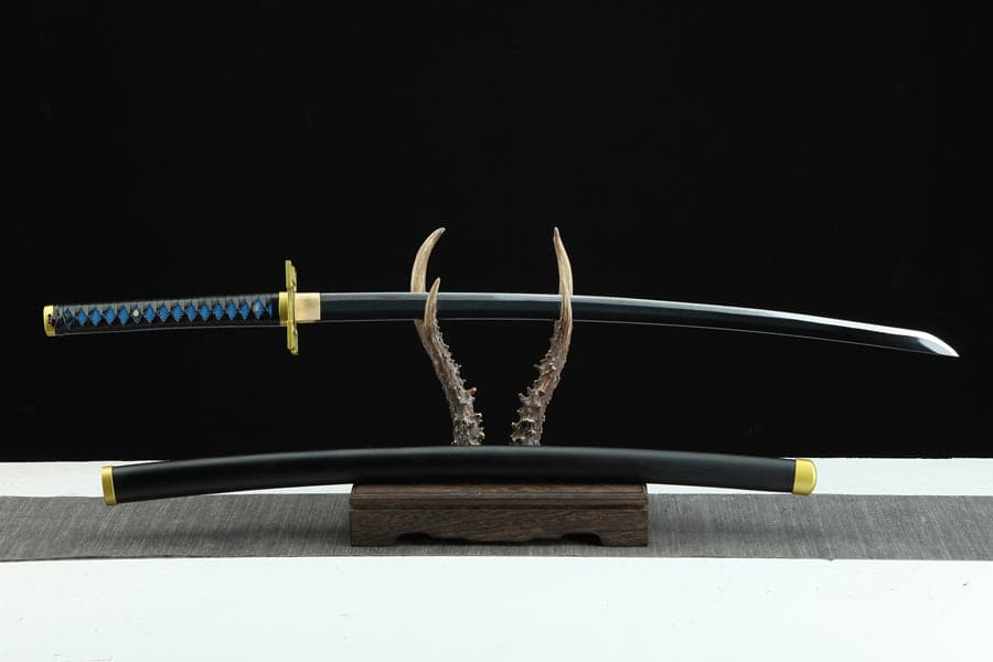 boxkatana Handmade Anime Katana Demon Slayer Muichiro Tokito Nichirin Sword 1045 High Carbon Steel Black