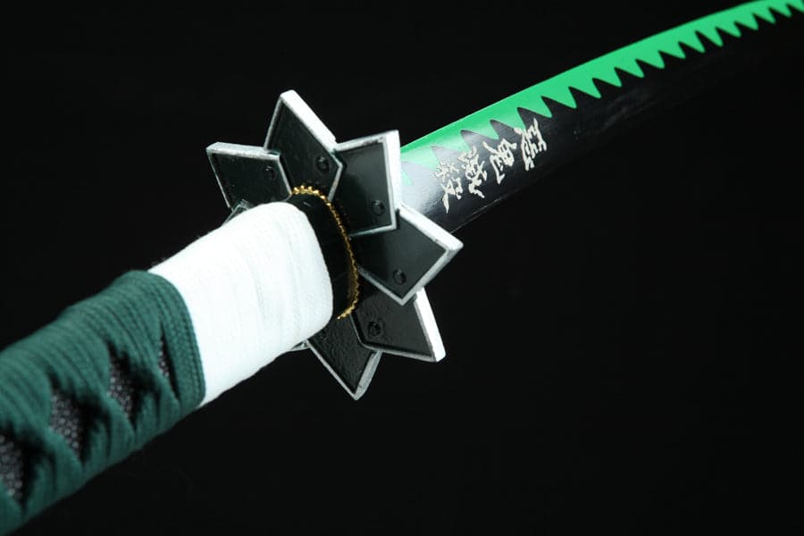 boxkatana Handmade Anime Katana Demon Slayer Sanemi Shinazugawa Nichirin Sword 1045 High Carbon Steel Black