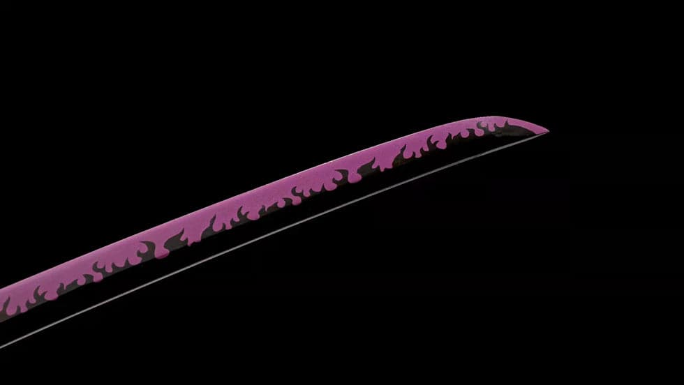 boxkatana Handmade Anime Katana One Piece Roronoa Zoro's Enma Sword Purple Blade 1045 High Carbon Steel Purple
