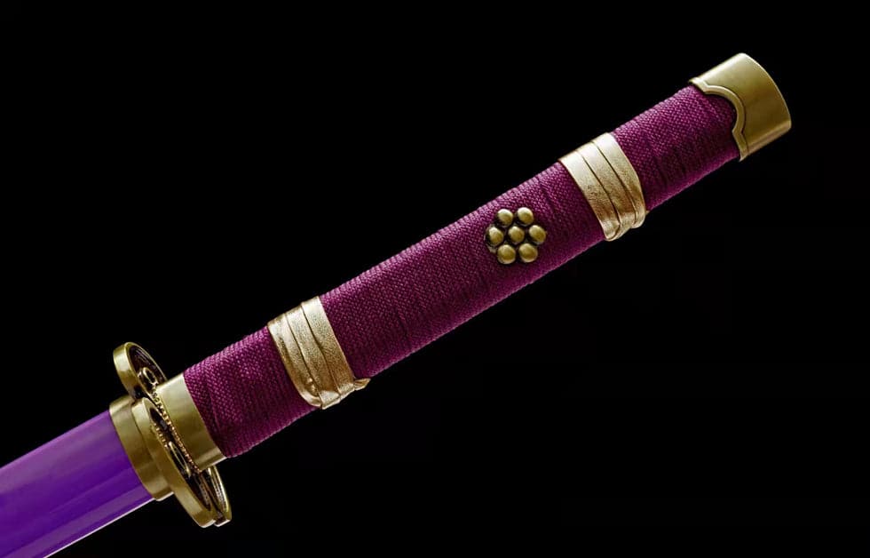 boxkatana Handmade Anime Katana One Piece Roronoa Zoro's Enma Sword Purple Blade 1045 High Carbon Steel Purple