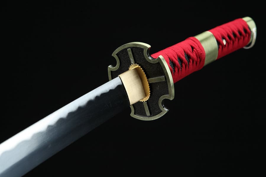 boxkatana Handmade Anime Katana One Piece Roronoa Zoro Sandai Kitetsu Sword 1045 High Carbon Steel Red