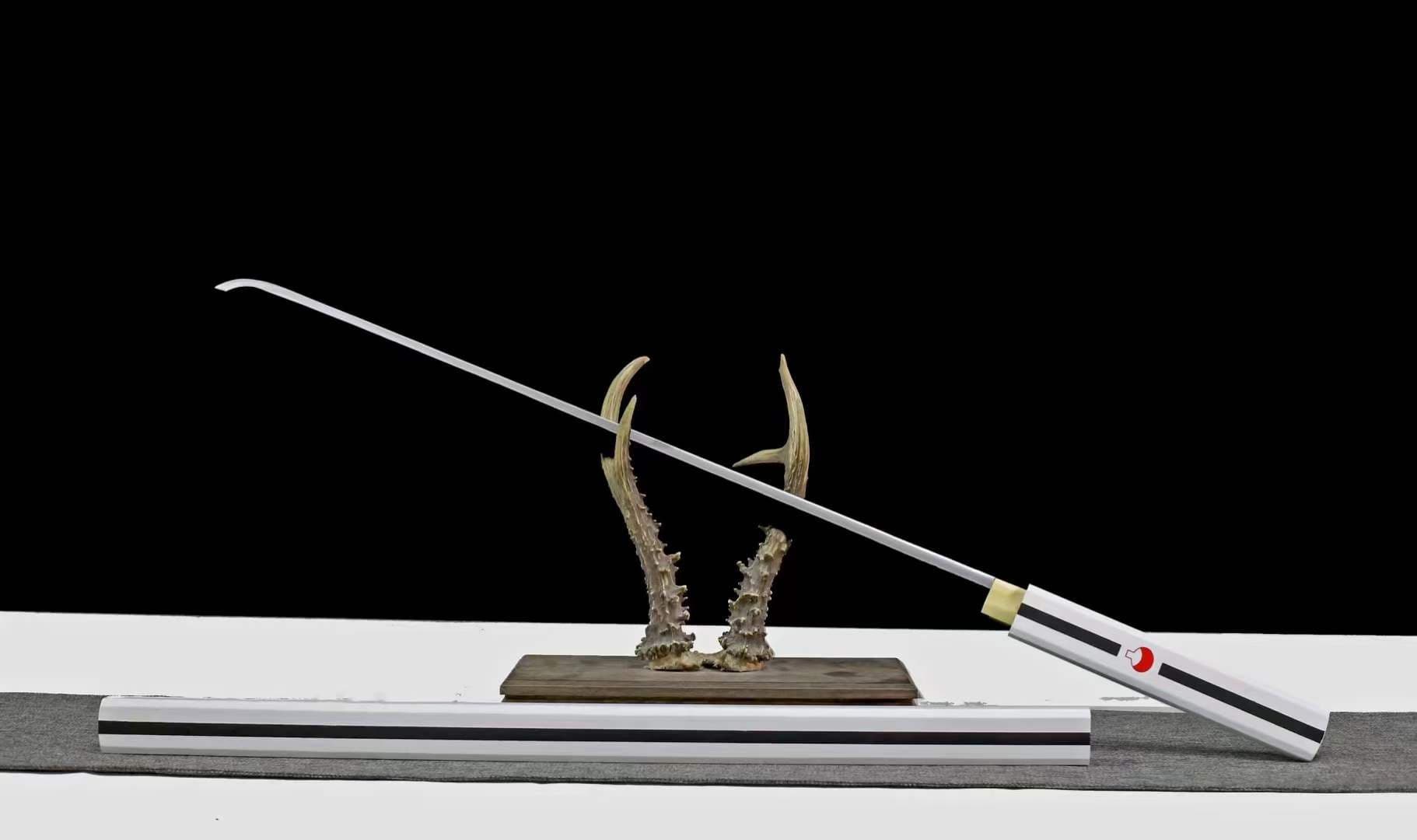 boxkatana Handmade Anime NARUTO Sasuke Kusanagi-No-Tsurugi Sword Shirasaya Ninja Sword Spring Steel WhiteBlade