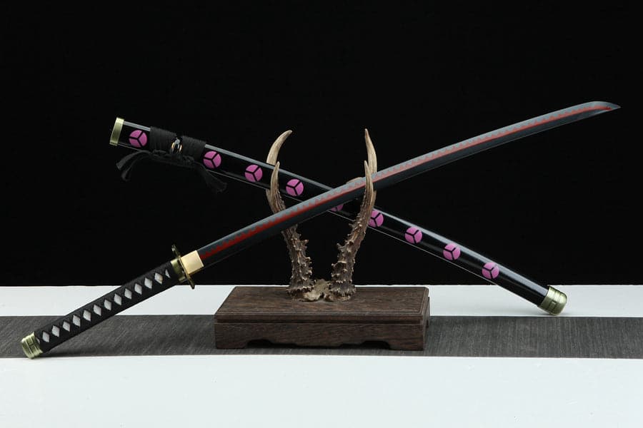 boxkatana Handmade Anime One Piece Roronoa Zoro's Shusui Katana Sword 1045 High Carbon Steel Red Black Blade