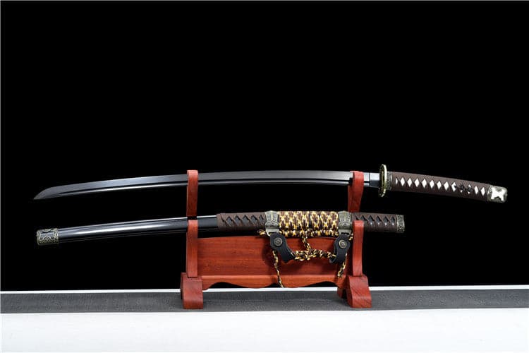 boxkatana Handmade Japanese Tachi Odachi Dark Shadow High Carbon Steel Blackened blades
