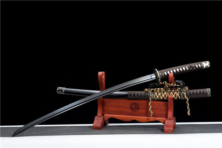 boxkatana Handmade Japanese Tachi Odachi Dark Shadow High Carbon Steel Blackened blades