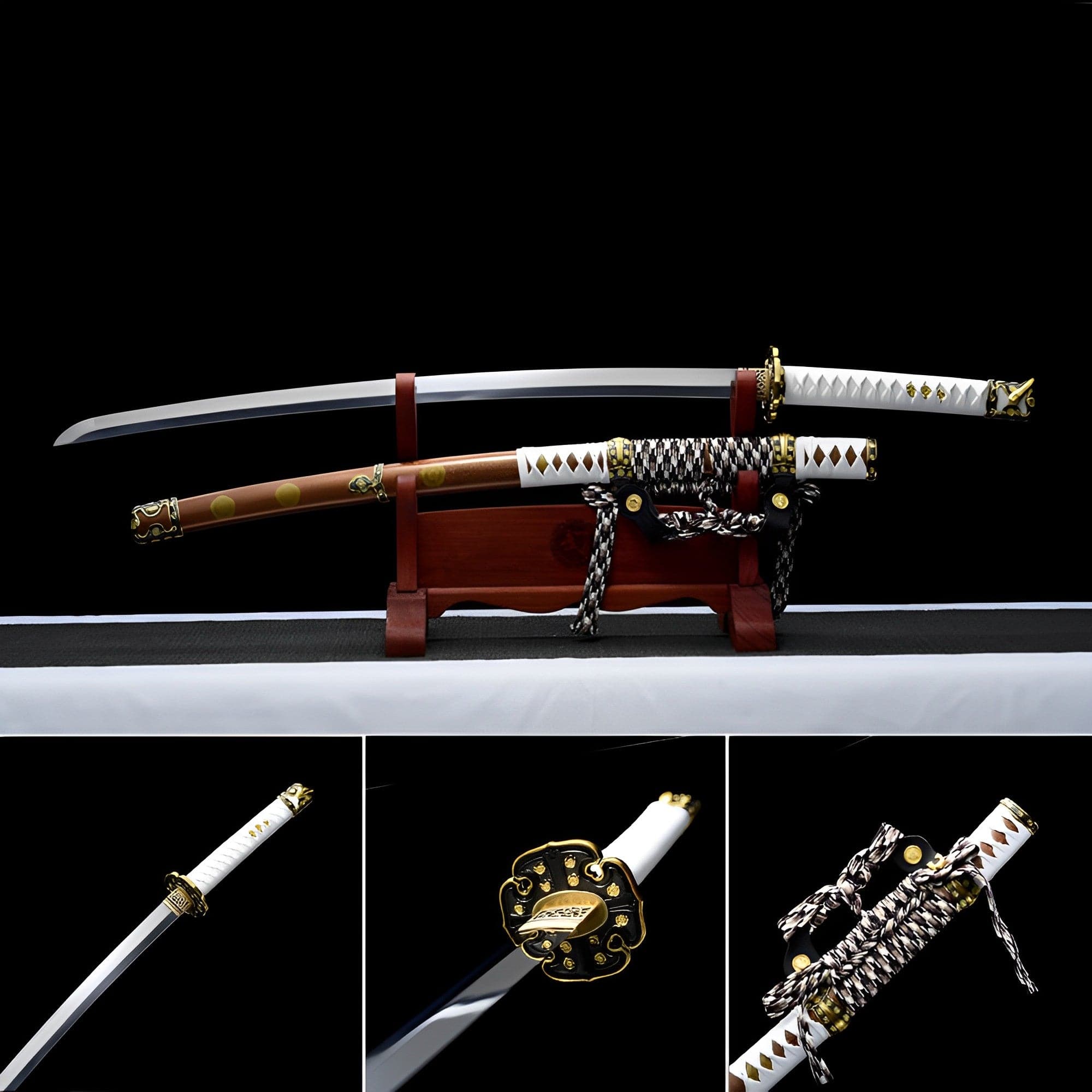 boxkatana Handmade Japanese Tachi Odachi Golden Cherry 9260 Spring Steel Two-color alloy cherry blossom