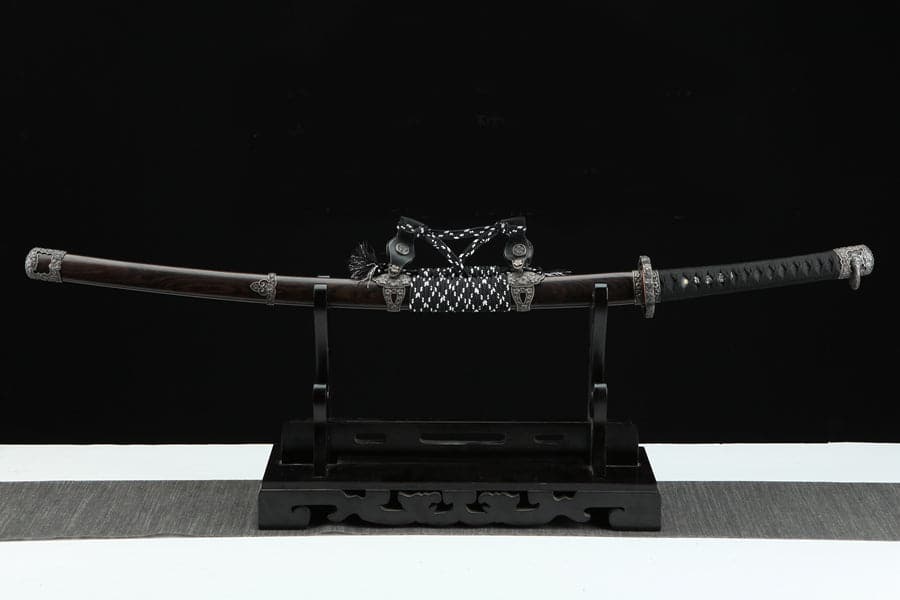 boxkatana Handmade Japanese Tachi Odachi Sakura Pattern Steel High Ebony