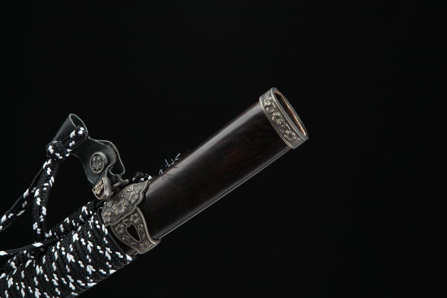 boxkatana Handmade Japanese Tachi Odachi Sakura Pattern Steel High Ebony
