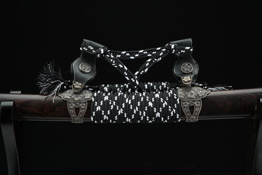 boxkatana Handmade Japanese Tachi Odachi Sakura Pattern Steel High Ebony