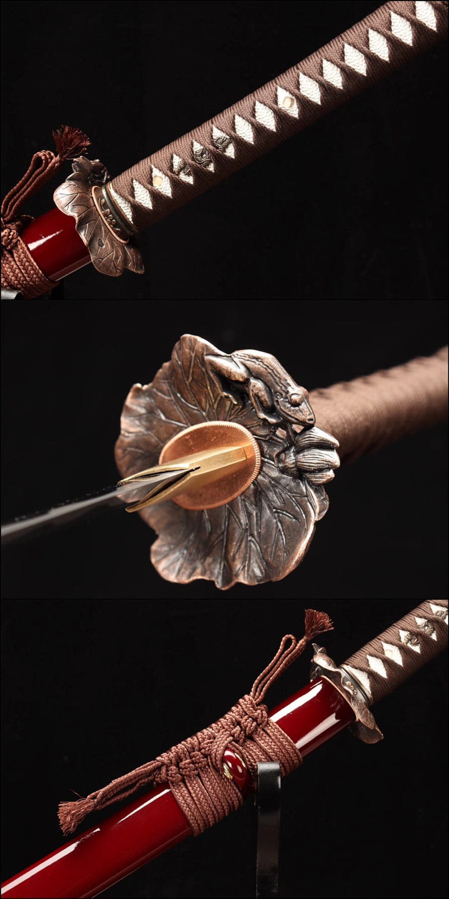 boxkatana Handmade Rurouni Kenshin Reverse Blade Sword T10 Turns the soil to burn blade