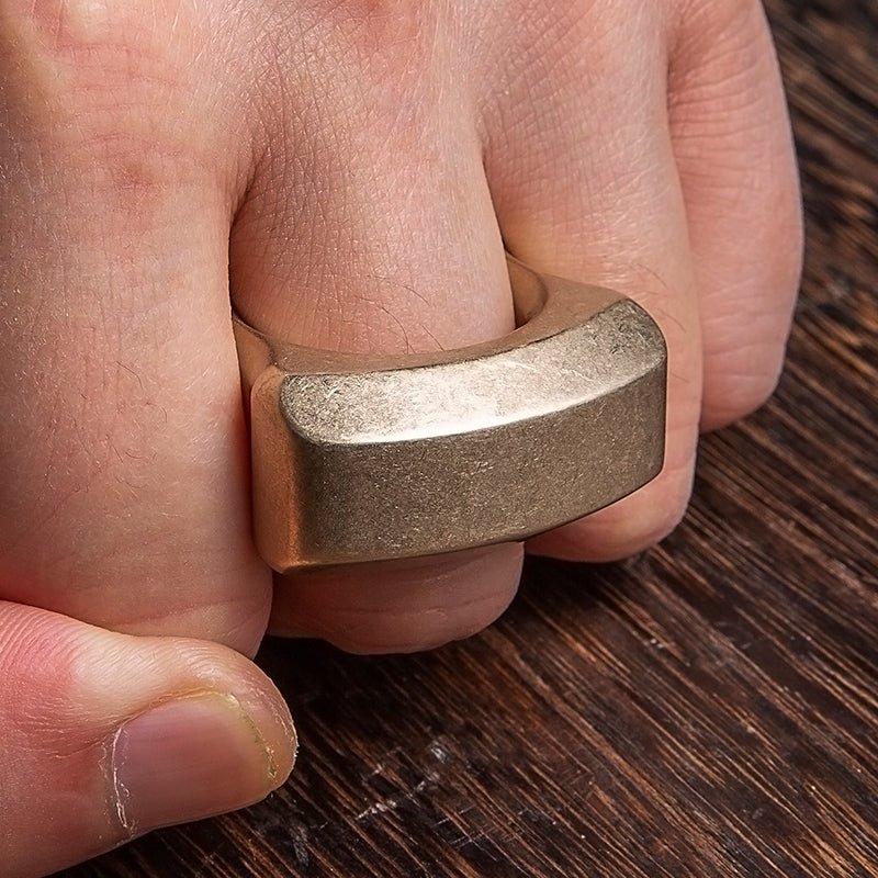 Full Brass Stonewash Knuckles Weapon - Cakra EDC Gadgets