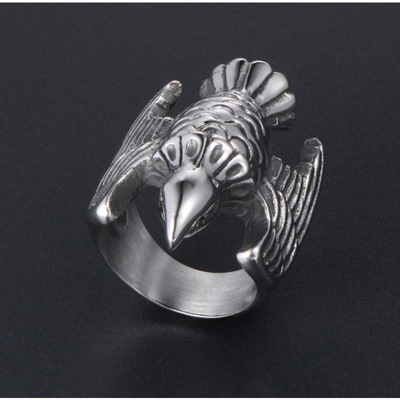 Silver Eagle Full Stainless Steel Self Defense Ring Jewelry - Cakra EDC Gadgets