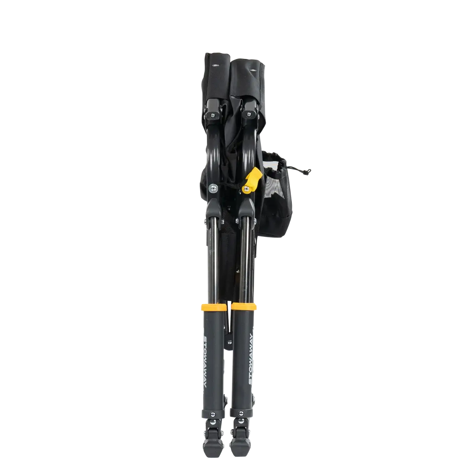 Collapsed stowaway rocker in black.