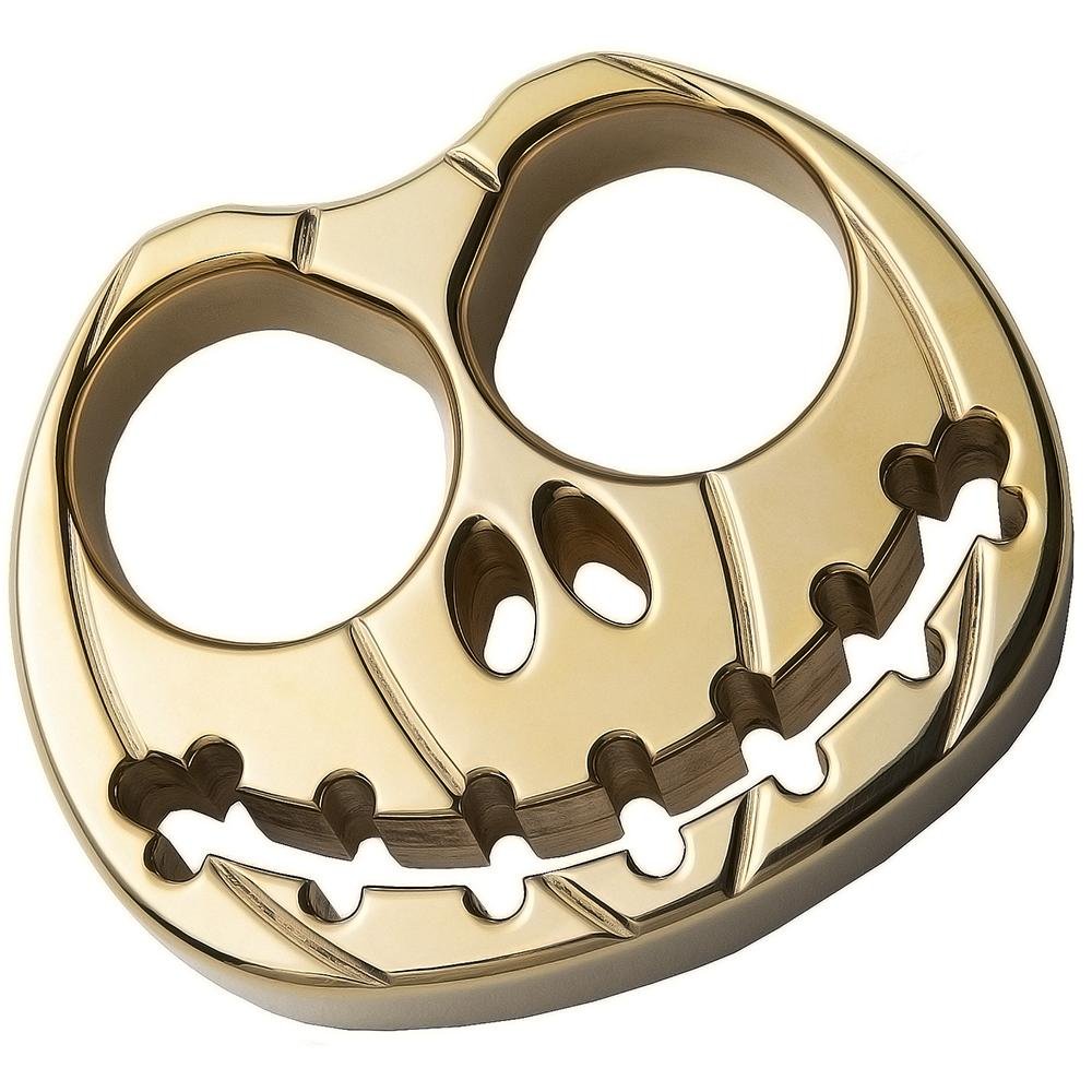 Full Brass Pumpkin Face Two Finger Brass Knuckles