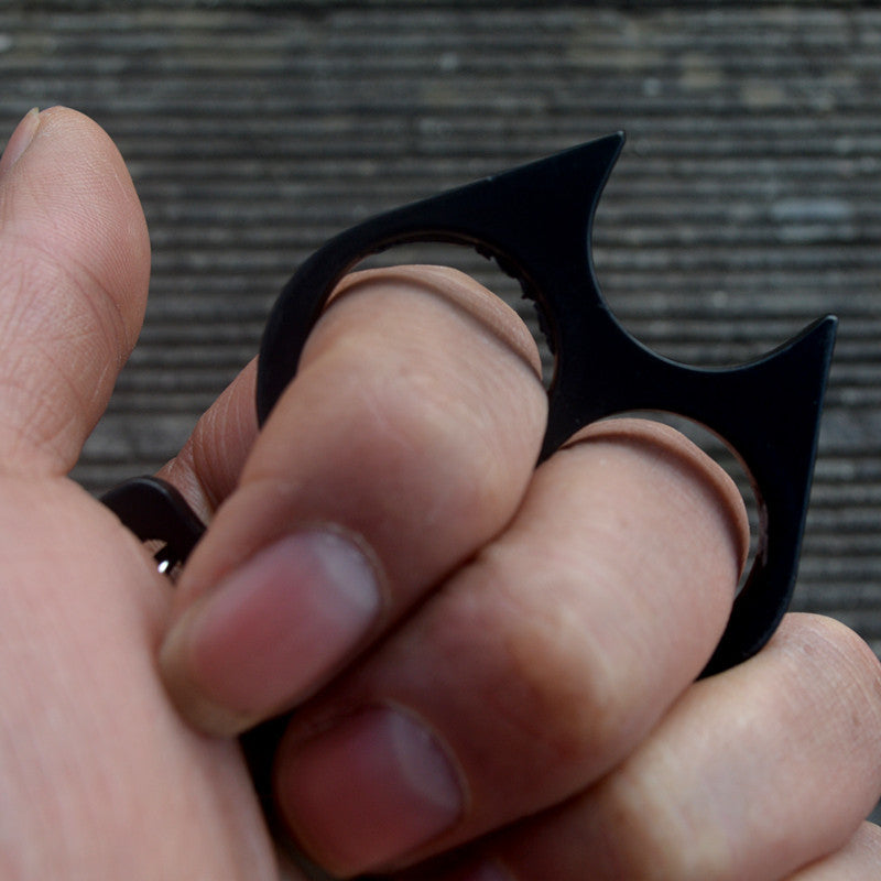 Self Defense Double Finger Knuckle Button EDC Personal Defense Lady Cat's Eye Tiger Key Button Trigger Finger