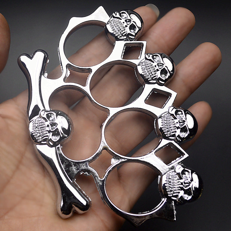 Strong Metal Brass Knuckle Duster Skull Style Four Finger Tiger Outdoor Camping Safety Defense Pocket  EDC Tool