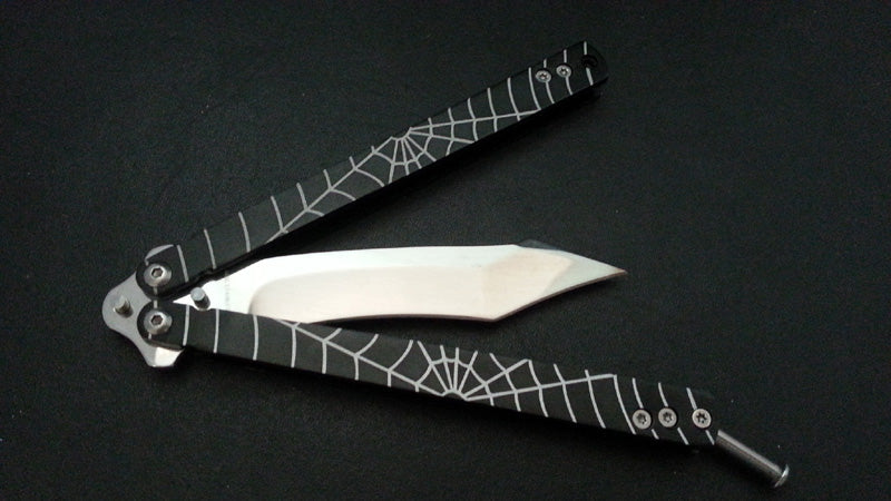 Spider Mirror Polished Folding Knife