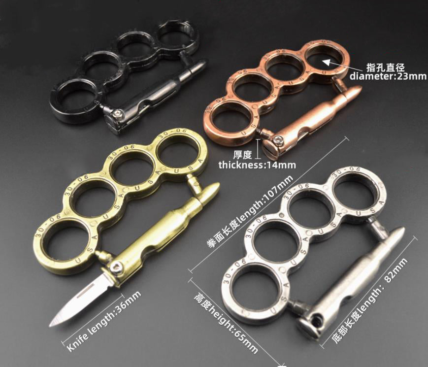 Multifunctional Metal Knuckle Duster Finger Tiger Four Finger Martial Arts Practice Boxing Cover Defense Boxing Ring Hand Buckle Outdoor Security Defense EDC tool