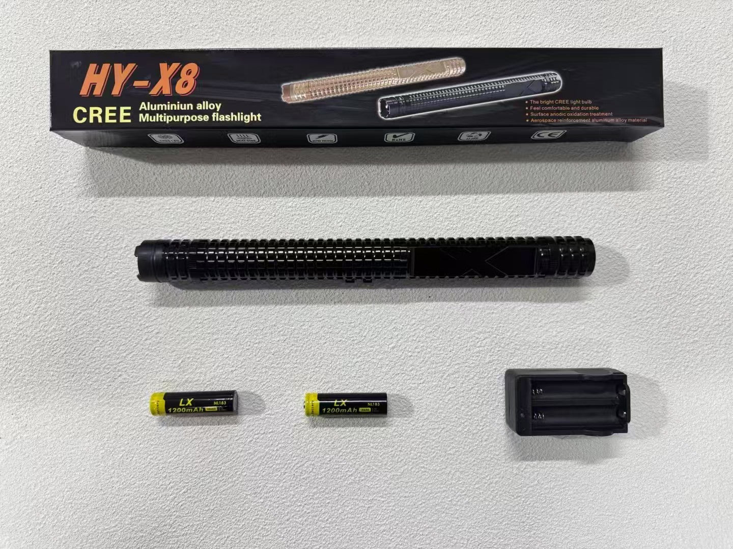 X8 Black Classic model, high-intensity flashing light Heavy stun gun