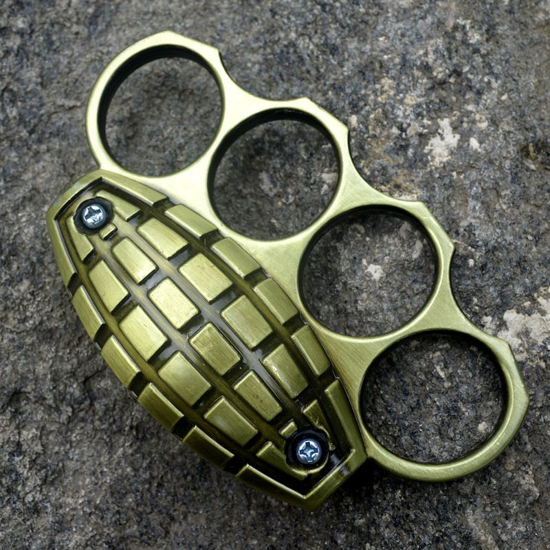 Grenade-style High-strength Tactical Finger Ring (Knuckle Duster) - Tactical Survival Tool