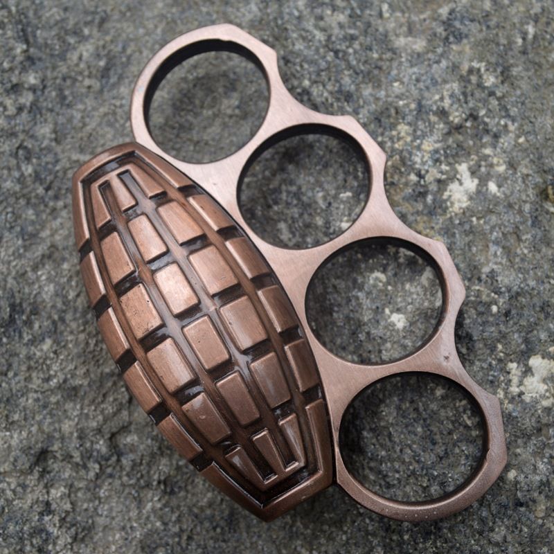 Grenade-style High-strength Tactical Finger Ring (Knuckle Duster) - Tactical Survival Tool