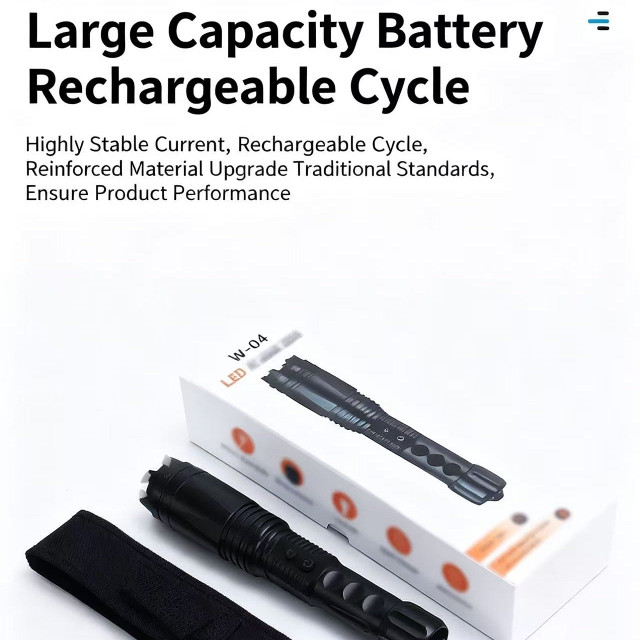 Small flashlight with electric shock function-W-04-Stun gun