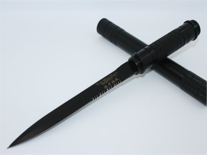 BMF Wolf's Tooth Special Operations Black Edition Double-Edged Serrated Baton Knife 说明：
