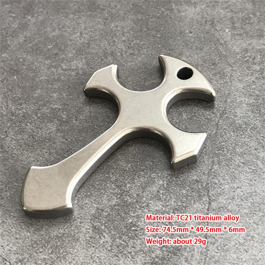 Outdoor Titanium Cross Pendant EDC Tool