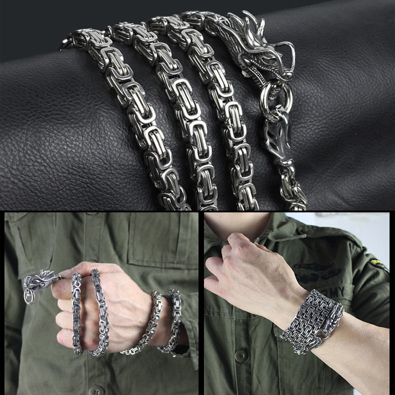 Adjustable and Removable Wrist Dragon Head Titanium Chain Decoration