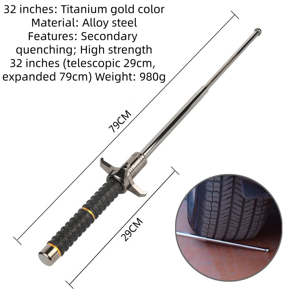 Knife-blocking self-defense baton, Hummer spring telescopic baton, three-section stick, outdoor vehicle-mounted self-defense stick, self-defense martial arts stick, baton