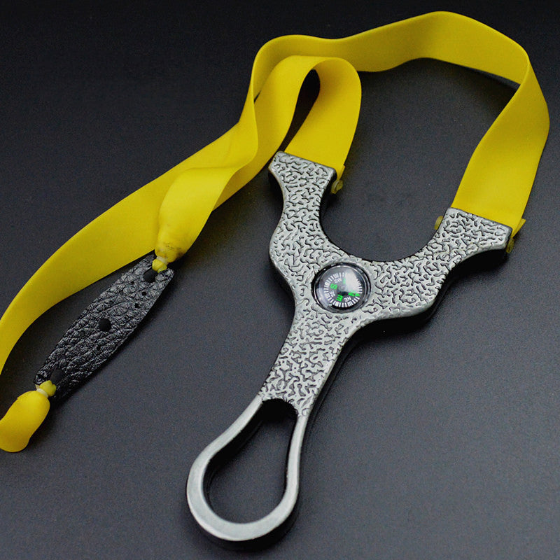 Outdoor Tool with Compass Flat Leather Stainless Steel