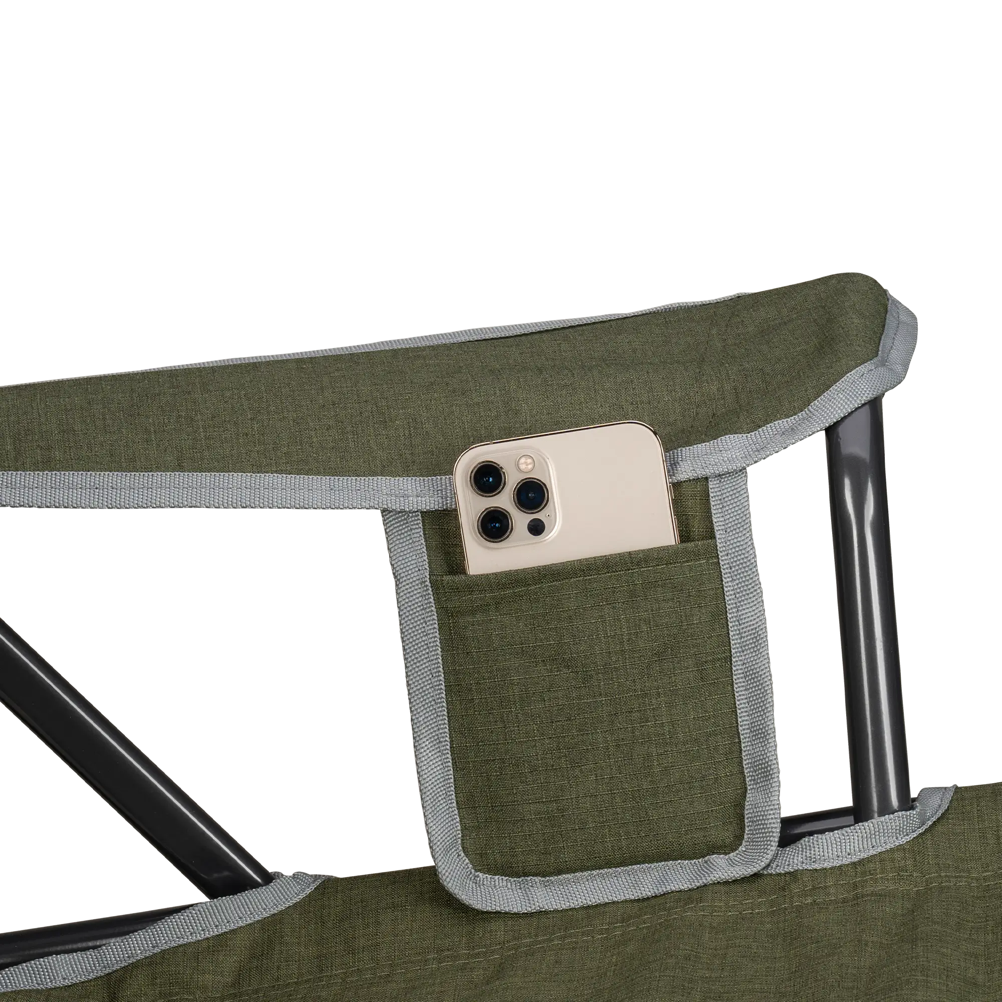 Kickback Rocker, Heathered Loden, Phone Pocket Detail
