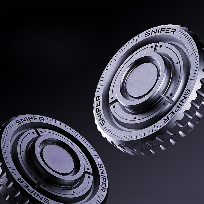 Silver and Black Gyro Decompression Edc Toy